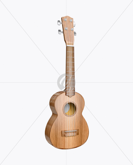 Wooden Ukulele Mockup - Half Side View