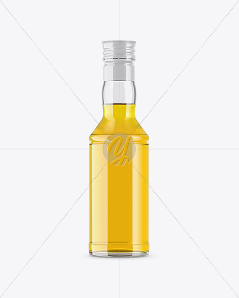 Clear Glass Yellow Syrup Bottle Mockup