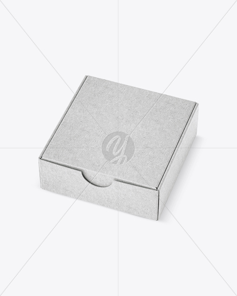 Kraft Paper Box Mockup - Half Side View (High-Angle Shot)