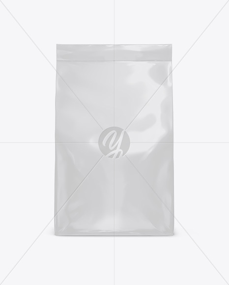 Stitched Glossy Paper Bag Mockup - Front View