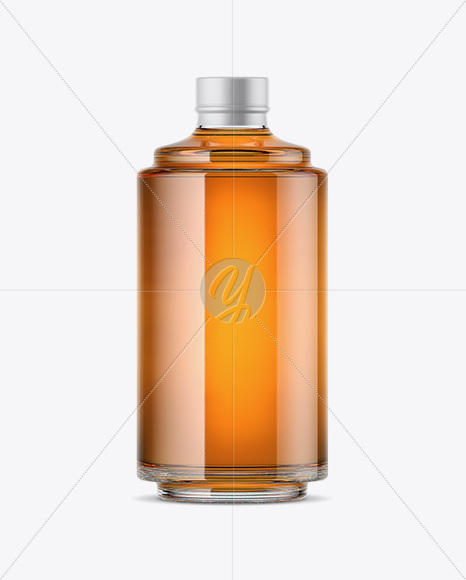 Glass Bottle W/ Whisky Mockup Glass Bottle W/ Whisky Mockup