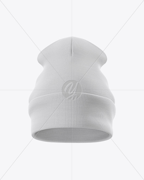 Turn Up Beanie Hat Mockup - Front View