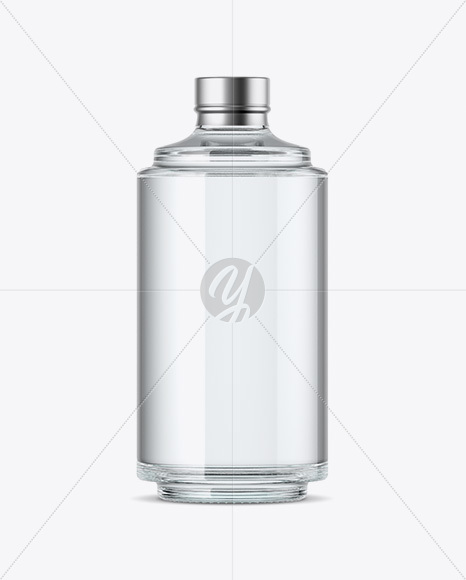 Glass Bottle W/ Vodka Mockup