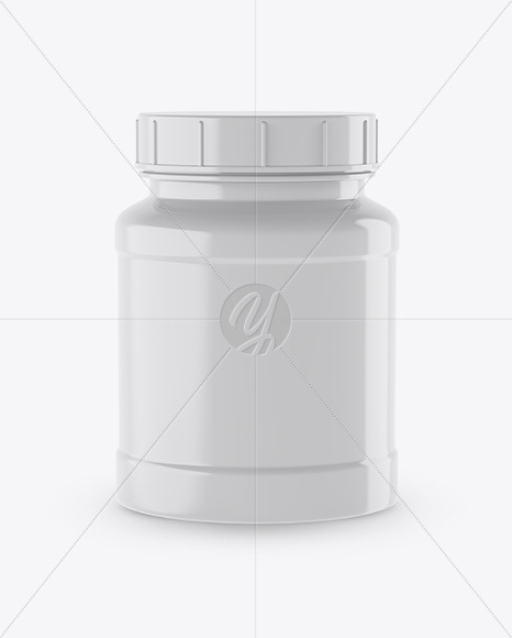 Glossy Protein Jar Mockup