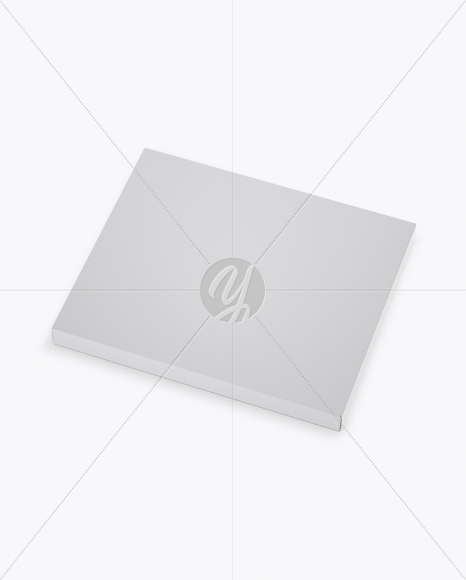 Matte Chocolate Box Mockup - Half Side View (High-Angle Shot)