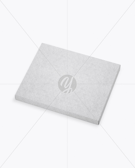 Kraft Chocolate Box Mockup - Half Side View (High-Angle Shot)