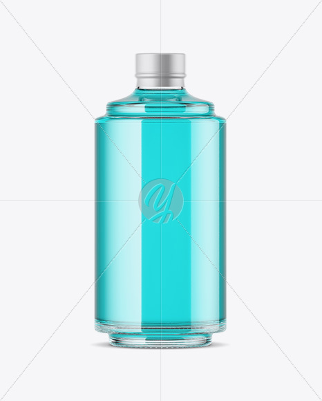 Glass Bottle W/ Liquor Mockup