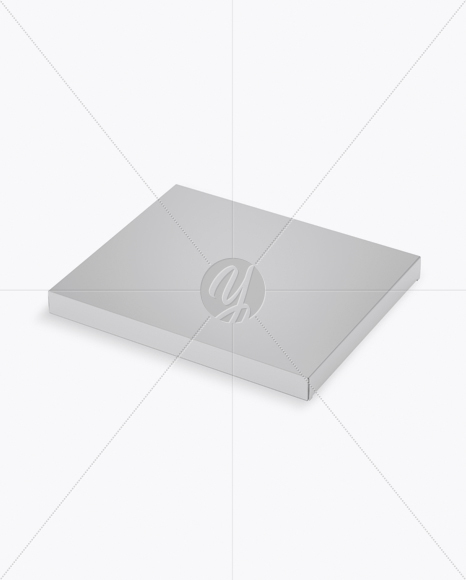 Glossy Chocolate Box Mockup - Half Side View (High-Angle Shot)