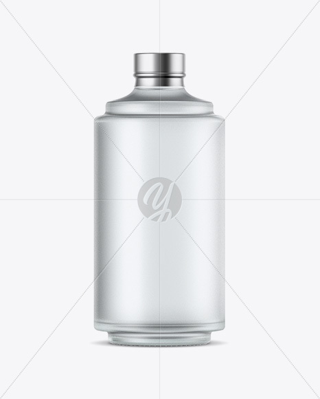 Frosted Glass Bottle W/ Vodka Mockup