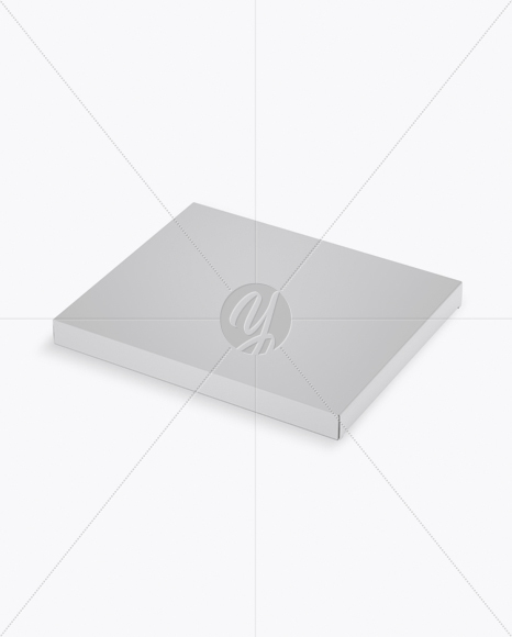 Matte Chocolate Box Mockup - Half Side View (High-Angle Shot)