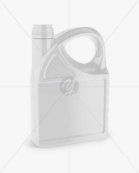 Glossy Plastic Jerry Can Mockup - Half Side View