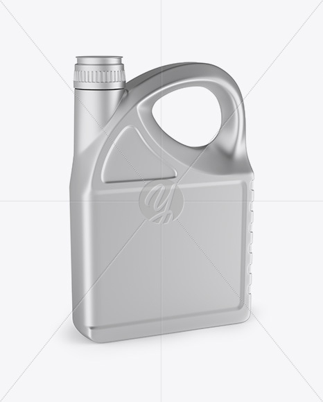 Metallic Plastic Jerry Can Mockup - Half Side View