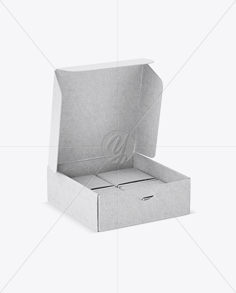 Opened Kraft Paper Box With Chocolates Mockup - Half Side View