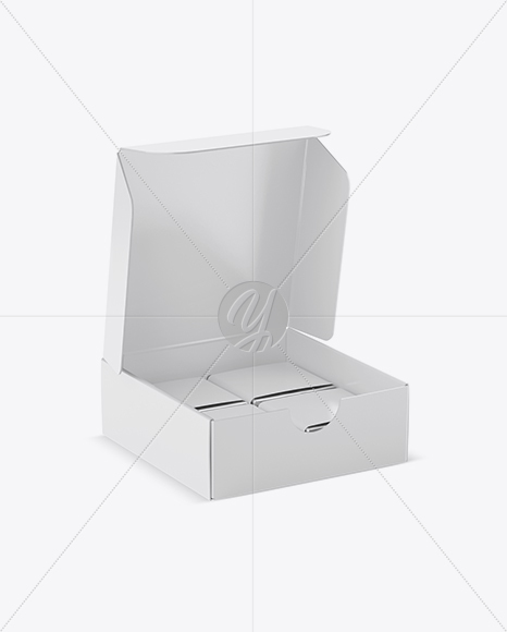 Opened Glossy Paper Box With Chocolates Mockup - Half Side View - Free