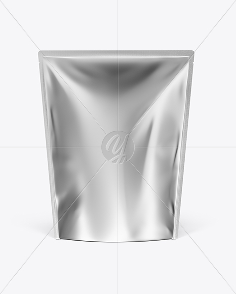 Matte Metallic Stand-Up Pouch Mockup