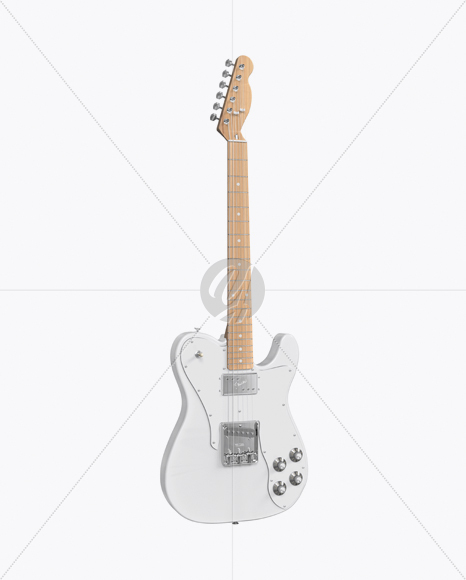 Electric Guitar with Wooden Fingerboard Mockup - Half Side View - Free