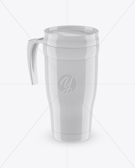 Glossy Thermo Cup Mockup (High-Angle Shot)