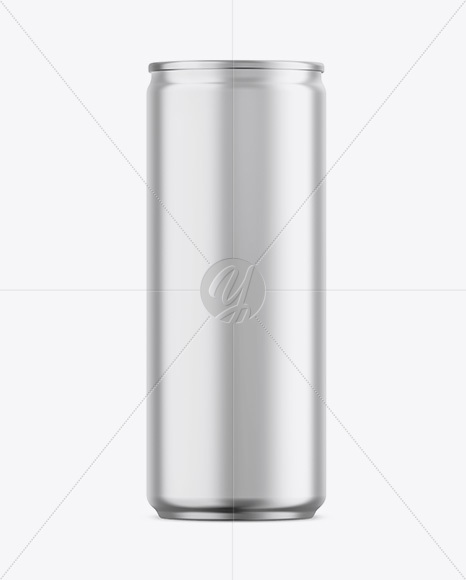 Aluminium Can With Metallic Finish Mockup - Front View