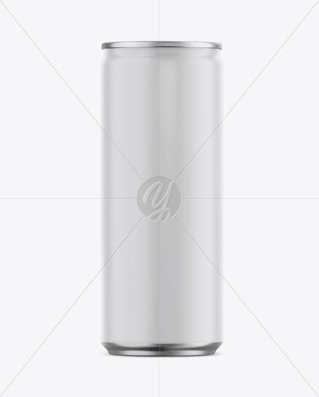 Matte Aluminium Can Mockup - Front View