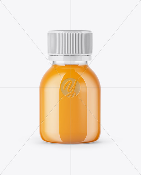 60ml Plastic Bottle with Orange &amp; Apple Juice Mockup