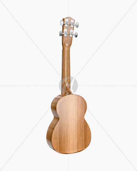 Wooden Ukulele Mockup - Back Half Side View