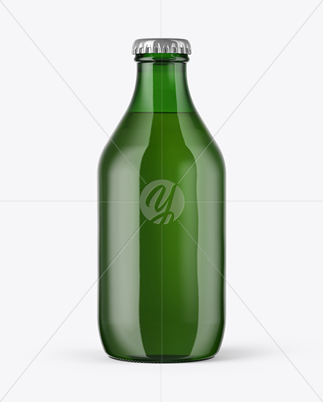 330ml Green Glass Beer Bottle Mockup