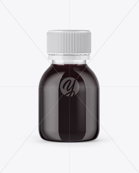 60ml Plastic Bottle with Dark Soft Drink Mockup