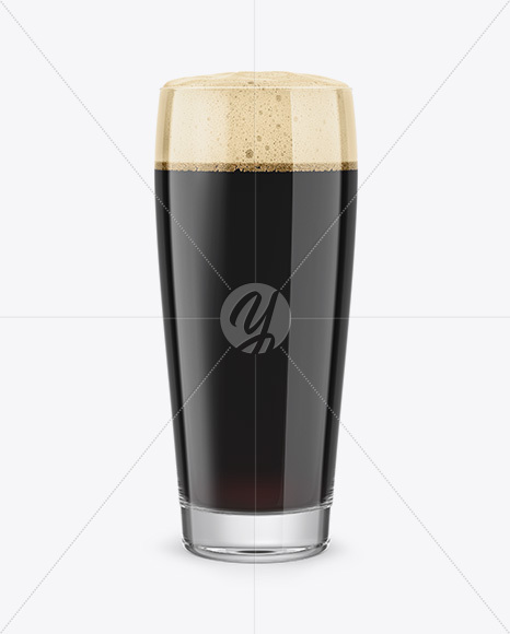 Willi Becher Glass with Irish Dry Stout Beer Mockup