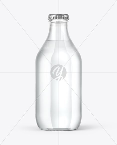 330ml Clear Glass Water Bottle Mockup