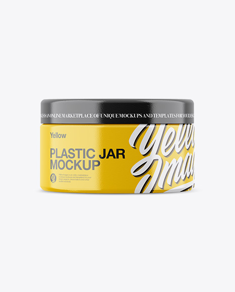 Glossy Plastic Jar Mockup