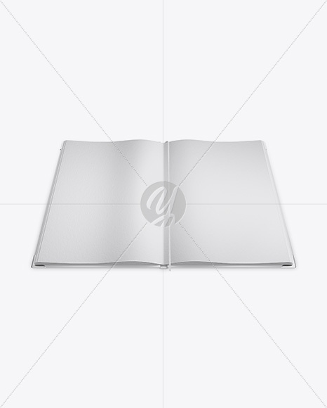 Opened Textured Book Mockup - High-Angle Shot