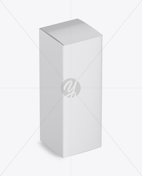 Glossy Box Mockup - Half Side View (High-Angle Shot)