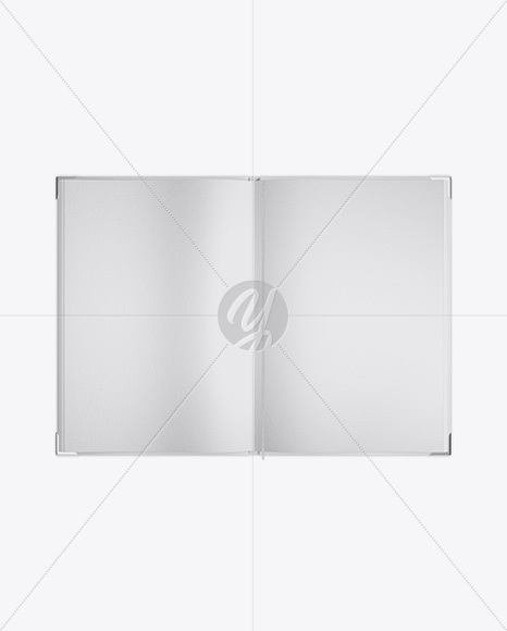 Opened Textured Book Mockup - Top View