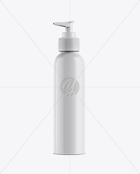 Plastic Bottle With Pump Mockup