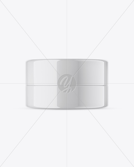 Glossy Cosmetic Jar Mockup - Front View