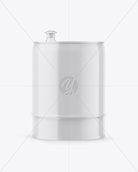 20L Tin Can Mockup - Front View (Eye-Level Shot) - Free Download Images