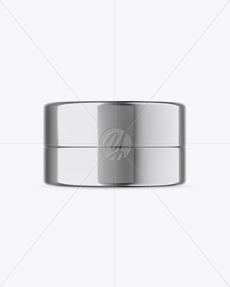 Metallic Cosmetic Jar Mockup - Front View