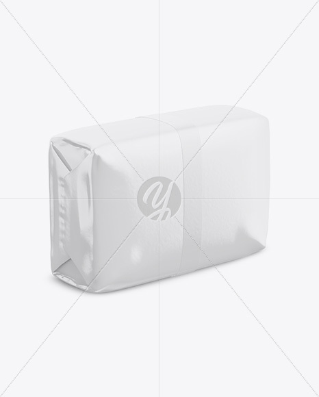 Glossy Soap Bar Package Mockup - Half Side View