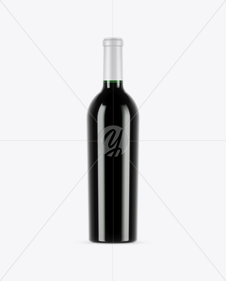 750ml Green Glass Red Wine Bottle Mockup