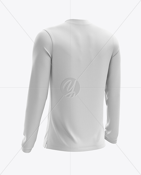 Men’s Soccer V-Neck Jersey LS mockup (Back Half Side View) - Free