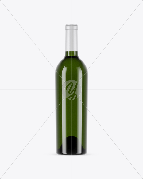 750ml Green Glass White Wine Bottle Mockup