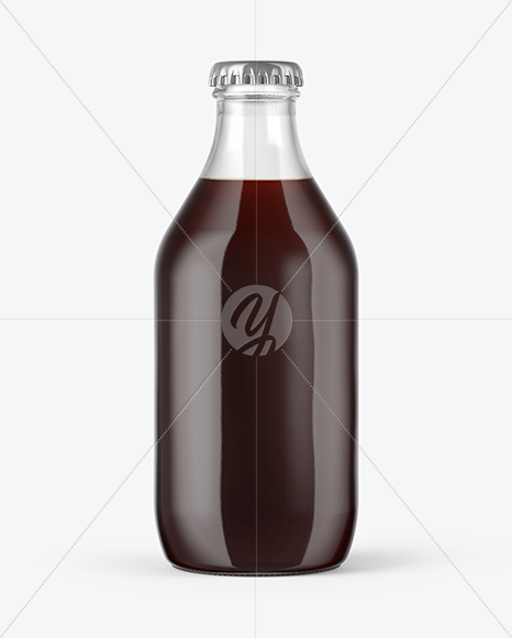 330ml Clear Glass Brown Ale Bottle Mockup