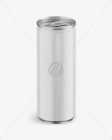 Matte Aluminium Can Mockup - Front View (High-Angle Shot)