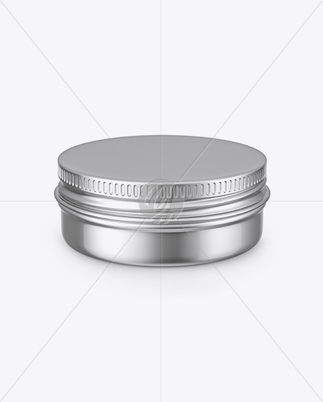 Metallic Lip Balm Tin Mockup - Front View (High-Angle Shot) - Free