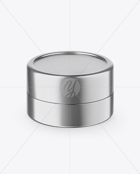 Matte Metallic Cosmetic Jar Mockup (High-Angle Shot)