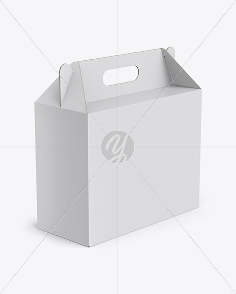 Paper Box Mockup - Half Side View (High Angle Shot)