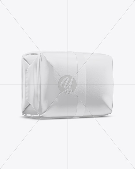 Glossy Soap Bar Package Mockup - Half Side View