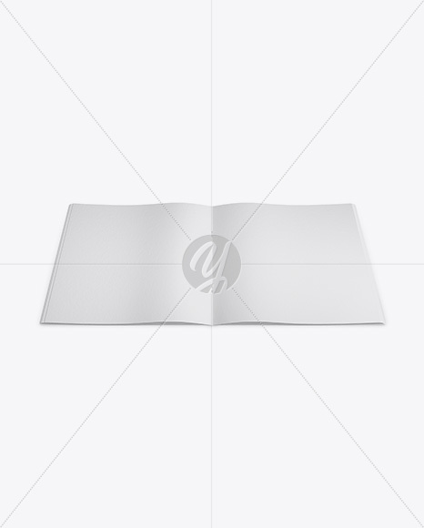 Opened Textured Magazine Mockup - High Angle Shot