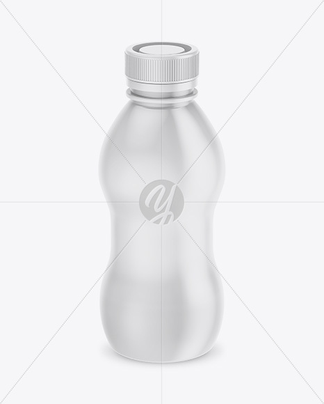 Glossy Plastic Bottle Mockup - High-Angle Shot