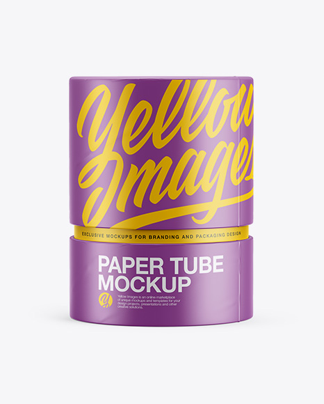 Paper Tube Mockup - Front View - Matte+Paper+Tube+Mockup+Front+View+In+Tube+Mockups+On+Yellow+Images+Object+Mockups